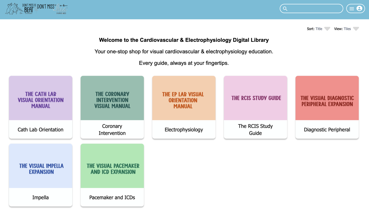 DMAB Enterprise portal — full library view with all 7 titles